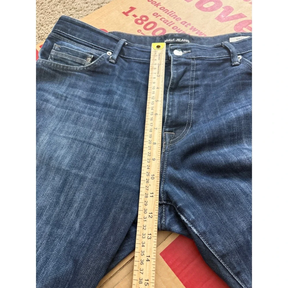 Mavi Jeans Matt Relaxed Straight Leg Dark Wash Denim Blue Jeans Mens 40x30